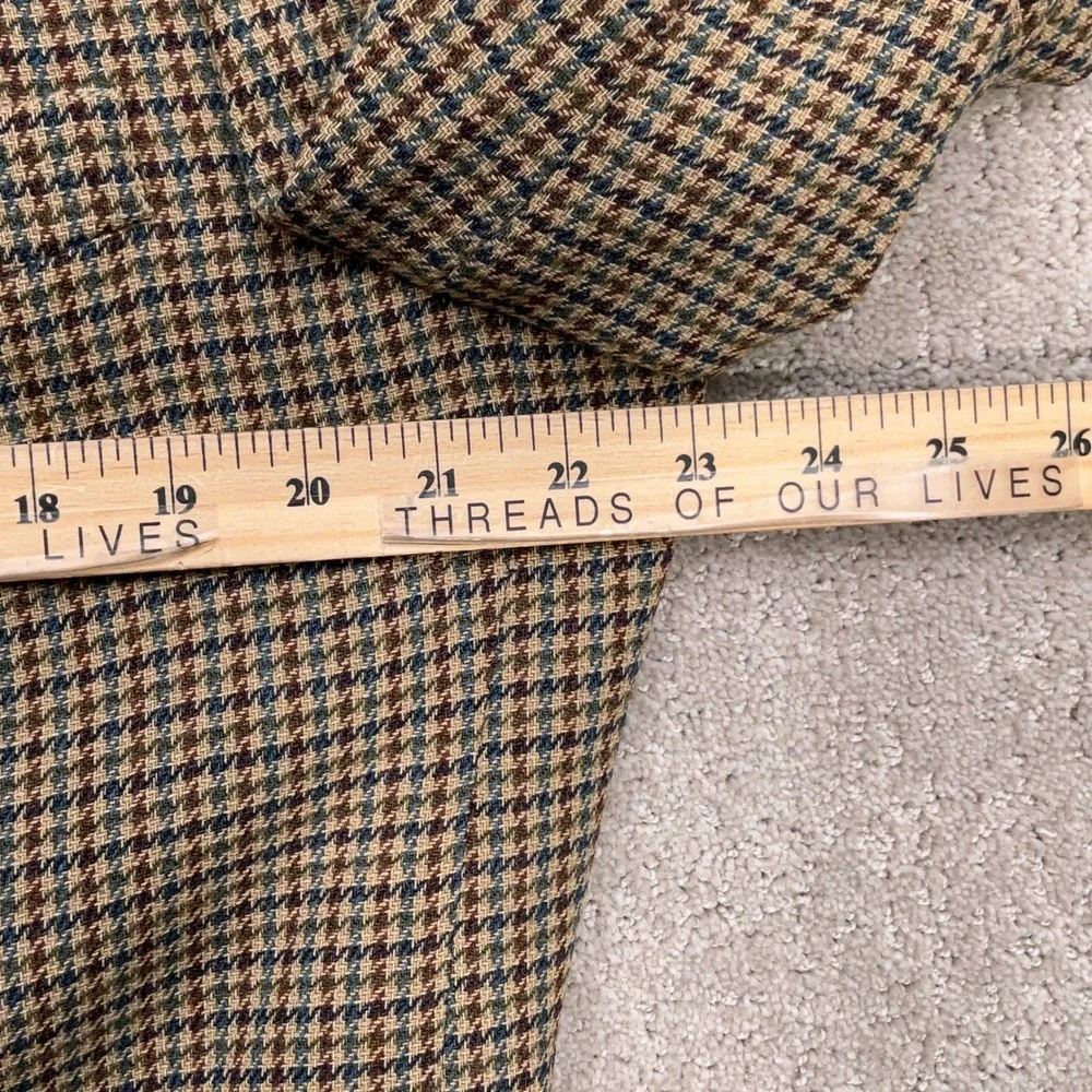 Stafford‎ Options Blazer Men 42R Brown Multi Houndstooth Three Button Wool USA